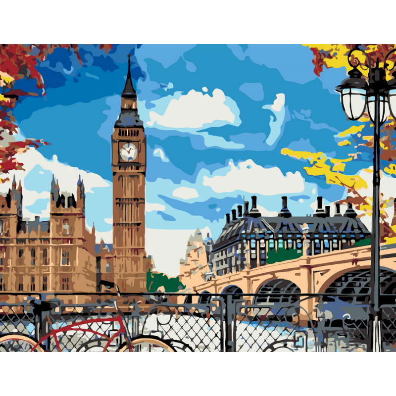 LIENZO PREDISEÑADO BIG BEN 35X45CM ROSA