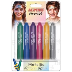 BLISTER 6 UNIDADES FACE STICK COLORES METALICOS