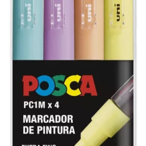 POSCA 4 RETULADORES PASTEL EXTRA FINO